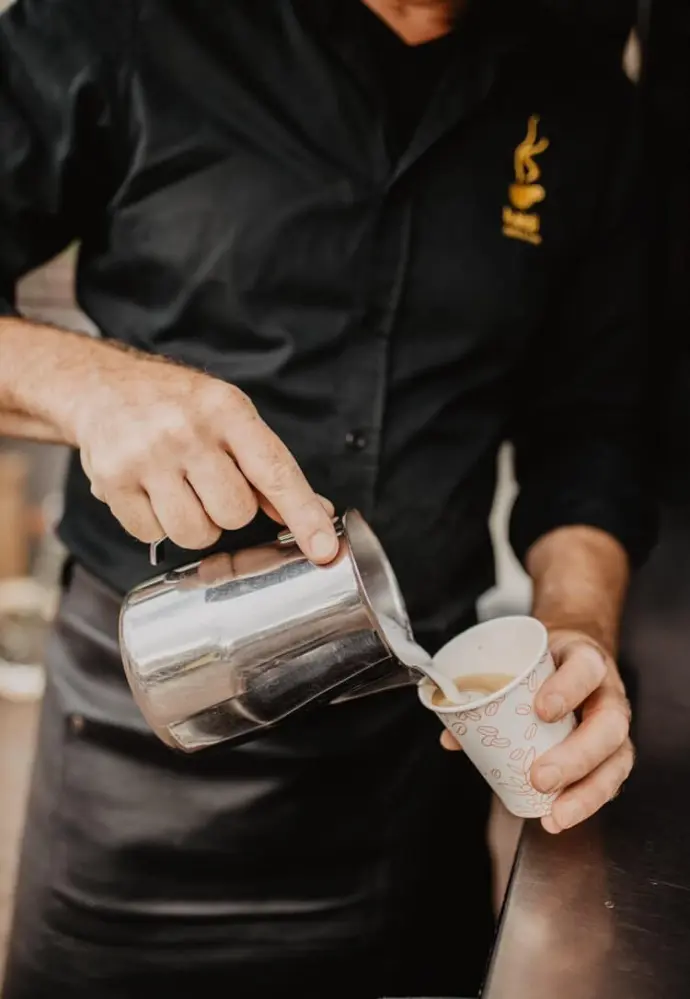 Kaldi mobiel cappuccino maken